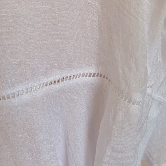 NWT Liz Clayborne Career Ruffle Sleeves White Blouse - Picture 6 of 7